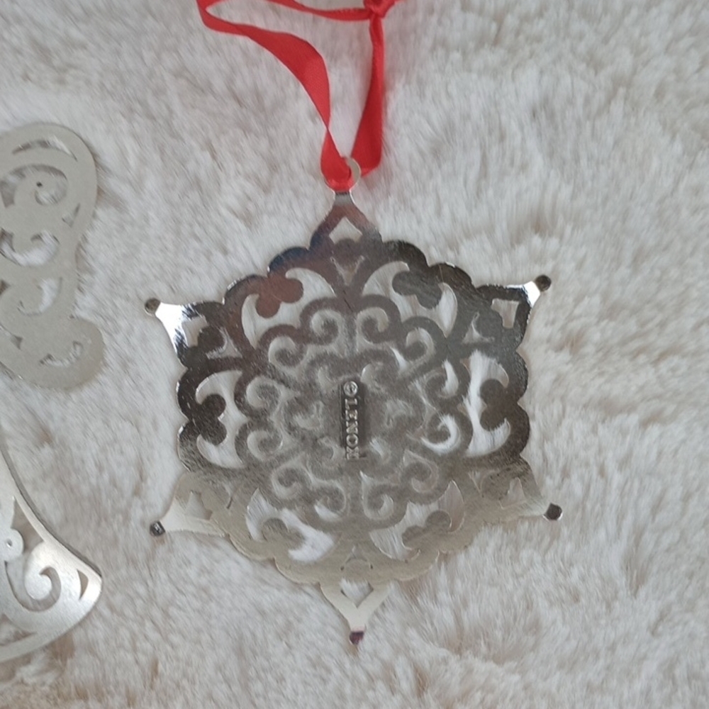 Lenox Silver Ornaments with Red Accents - Picture 5 of 7